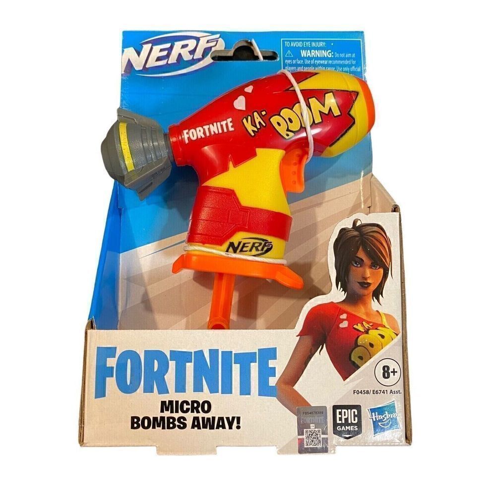 NERF Blaster Fortnite Micro Bombs Away! Mini Blaster & 2 Nerf Elite Darts